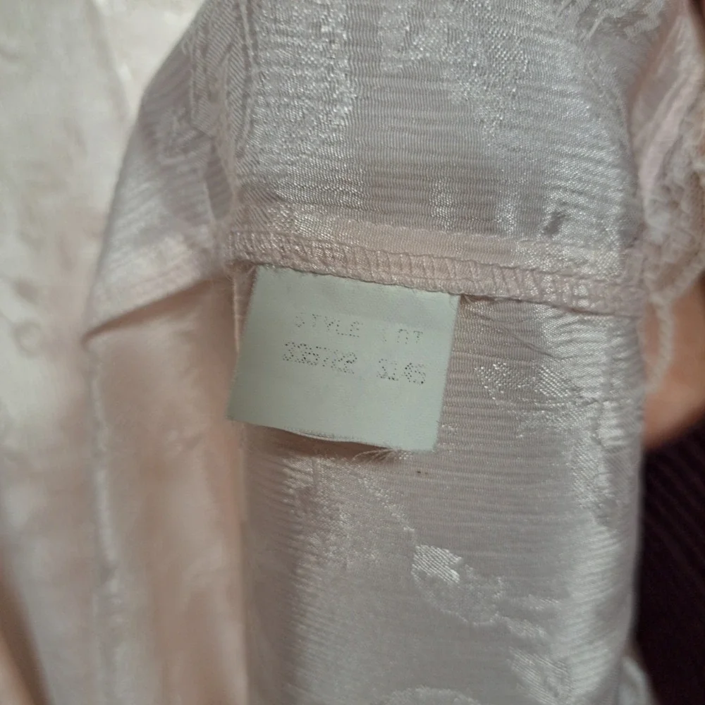 Christian‎ Dior Vintage Nightgown Robe Womens Peach Cream 100% Nylon Size Large